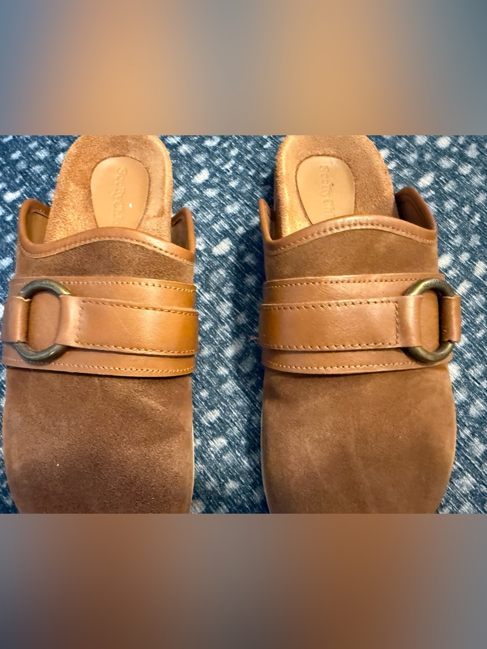 See By Chloe “Gema” Mules Size 39 Brown Suede and Leather Buckle Embellishent - Picture 4 of 8